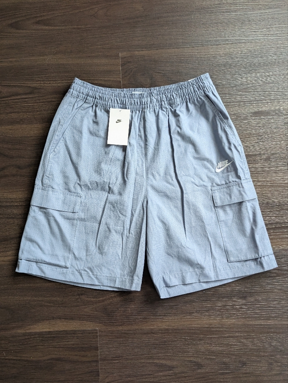 NWT Nike Loose Fit Cargo Shorts Men's Medium Light Blue Cotton Athletic Gorpcore